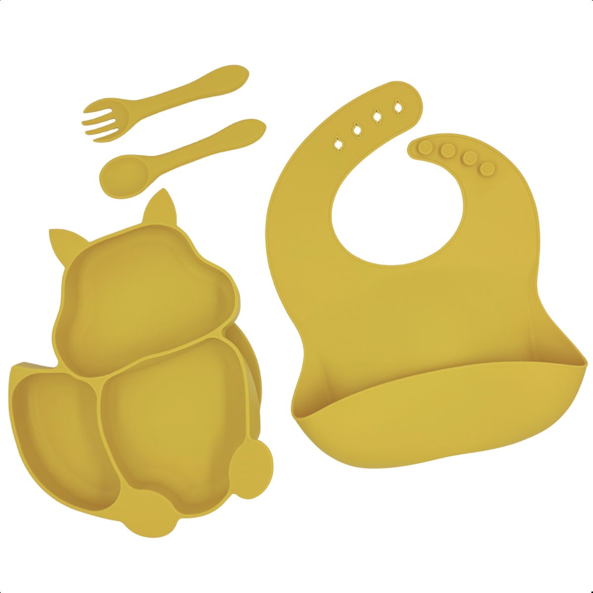 Conjunto kit Alimentação infantil Silicone Ventosa 4 Peças