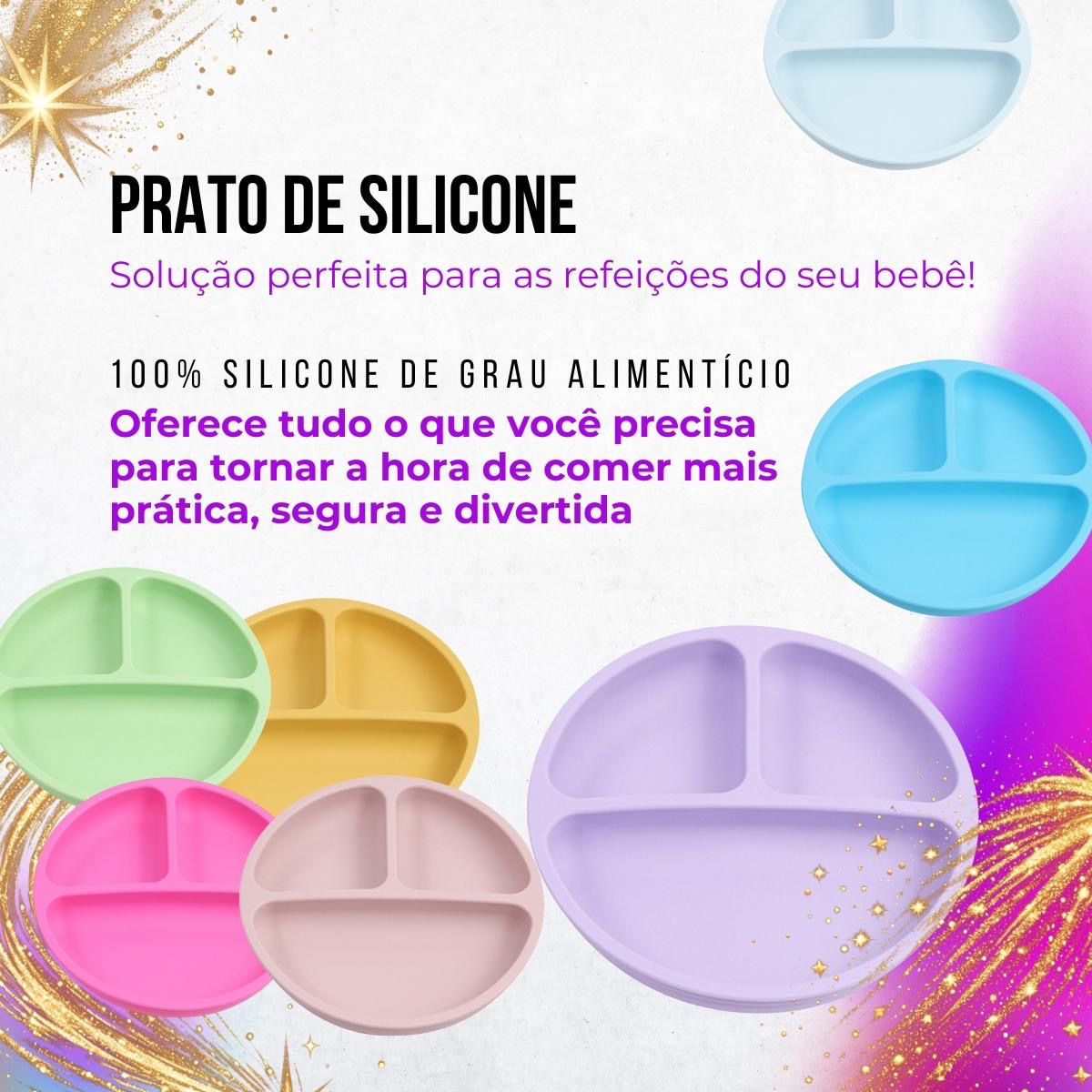 Prato Silicone Com Ventosa Mostarda