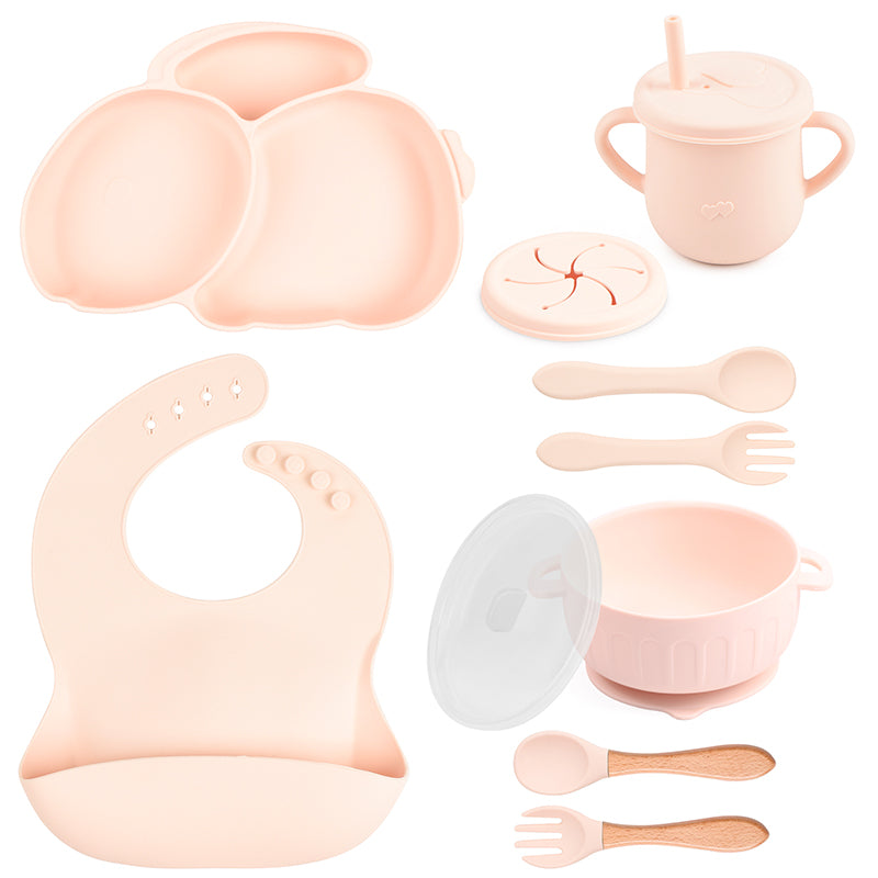 Kit Prato Infantil De Silicone C/ Copo Talher Babador Tigela COELHO