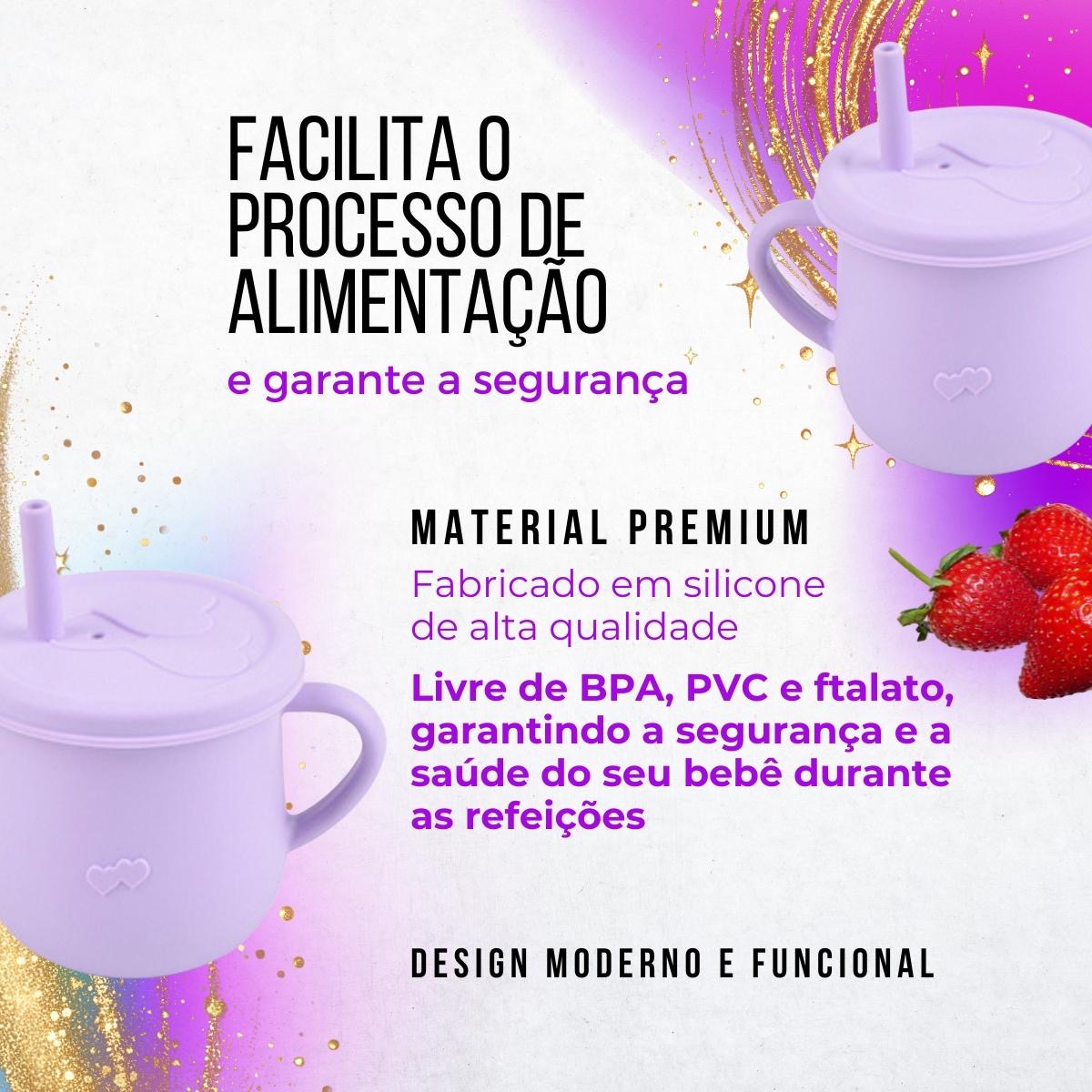 Copo Infantil Silicone Alimentar Vermelho
