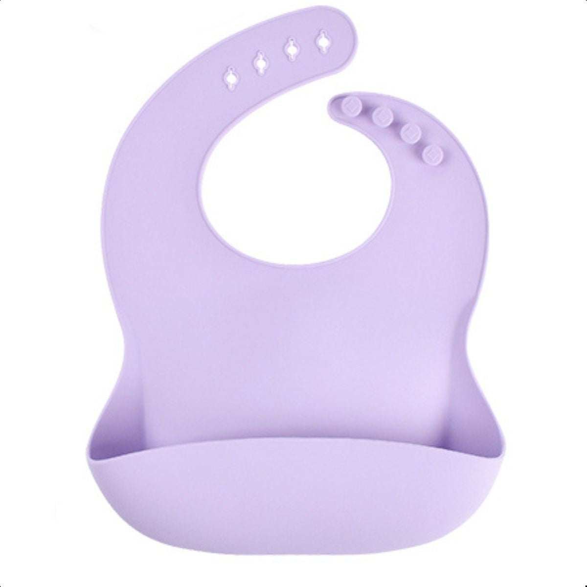 Babador Infantil Silicone Alimentar Lilás
