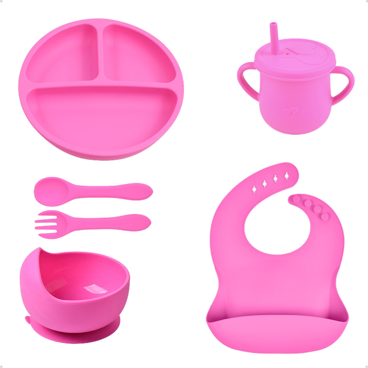 Conjunto Introdução Alimentar Sorriso Rosa Pink
