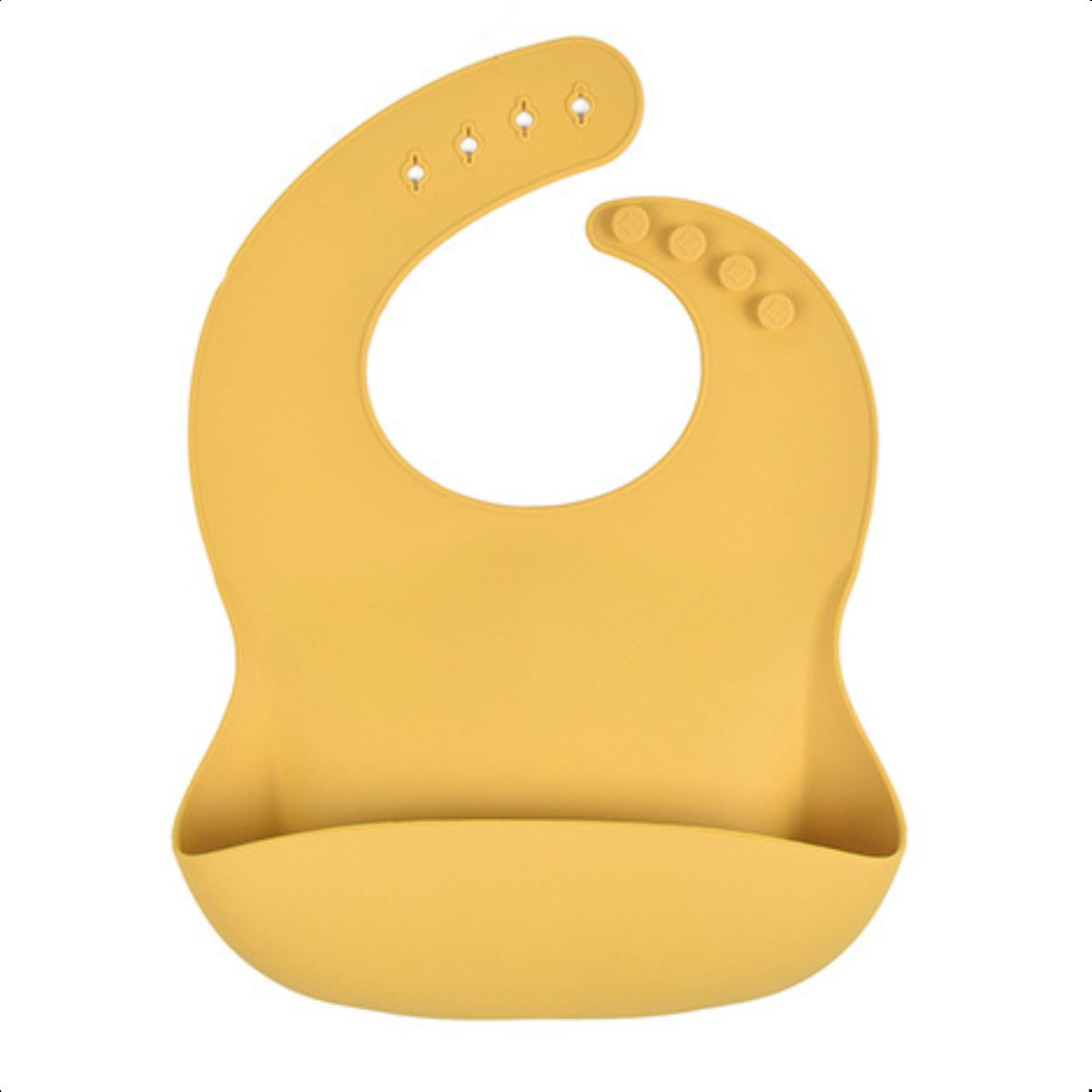 Babador Infantil Silicone Alimentar Mostarda