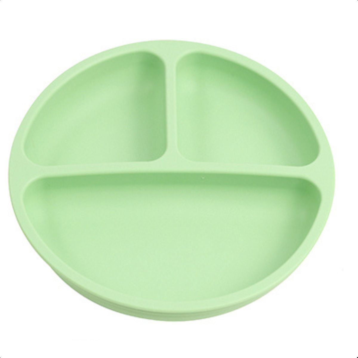Prato Silicone Com Ventosa Verde Claro