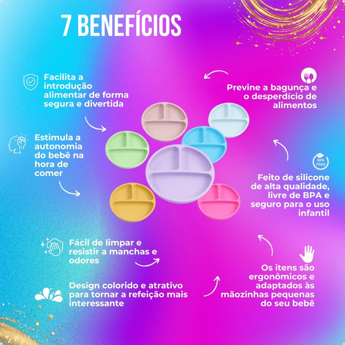 Prato Silicone Com Ventosa Lilás