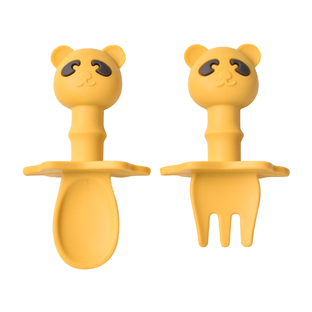 Conjunto Talheres Colher Garfo Infantil Silicone Macio Flexi