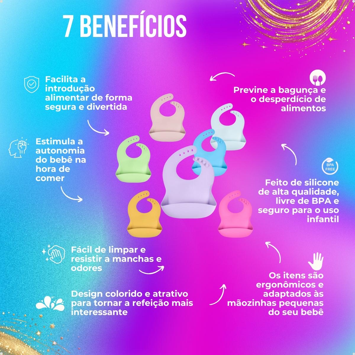 Babador Infantil Silicone Alimentar Mostarda