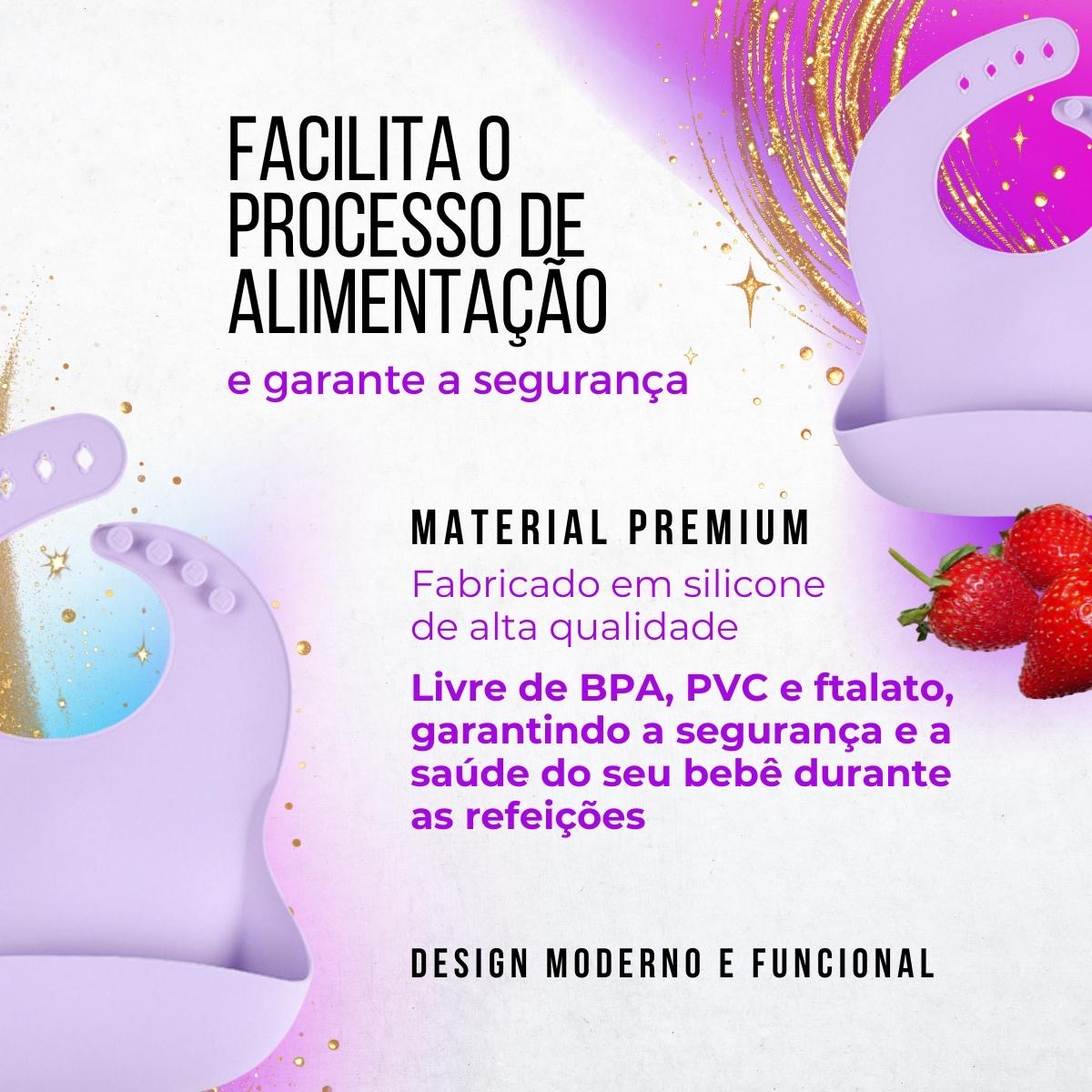 Babador Infantil Silicone Alimentar Mostarda