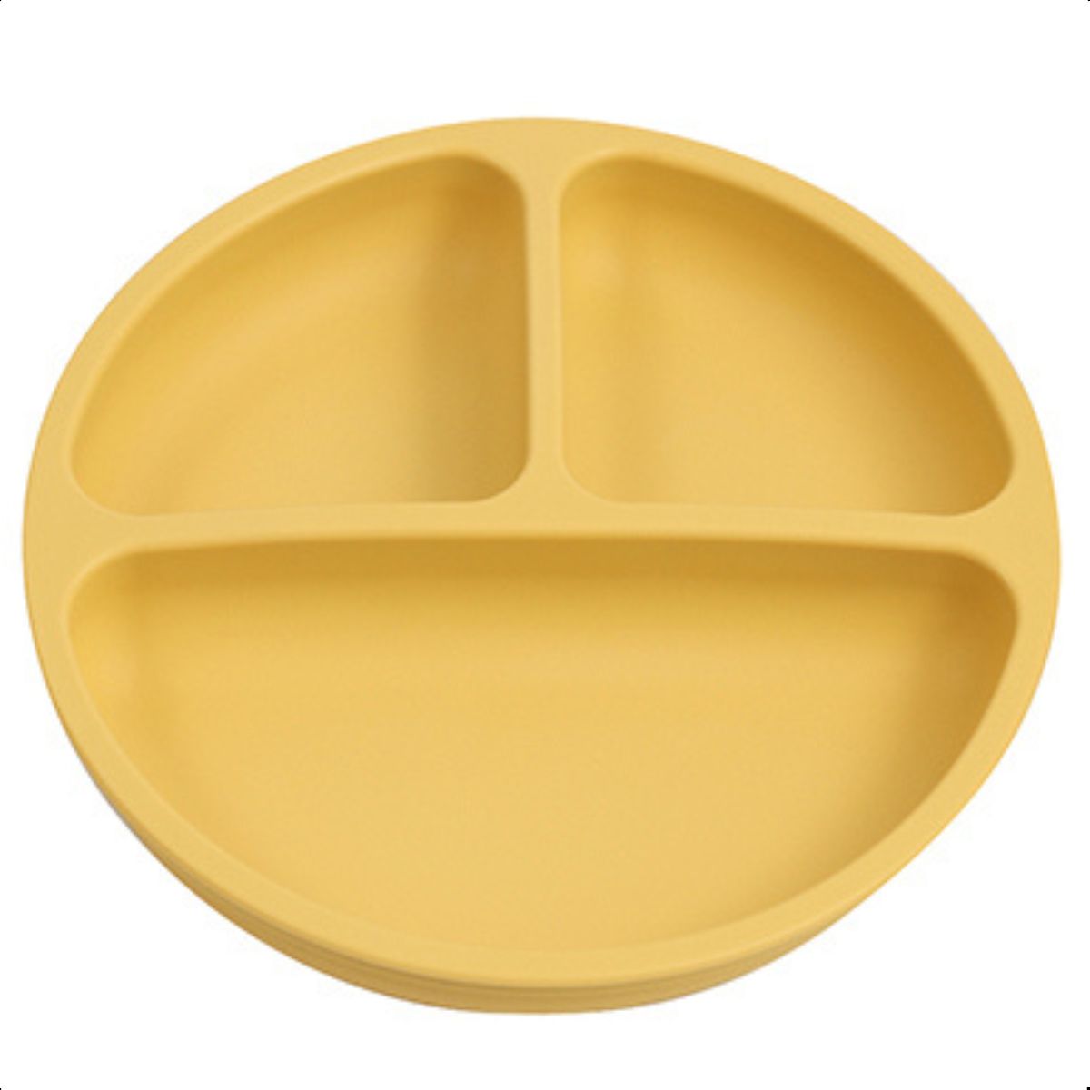 Prato Silicone Com Ventosa Mostarda