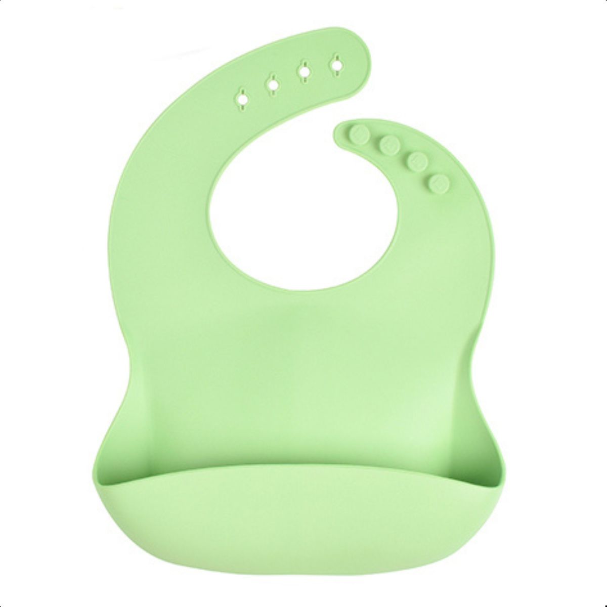 Babador Infantil Silicone Alimentar Verde Claro