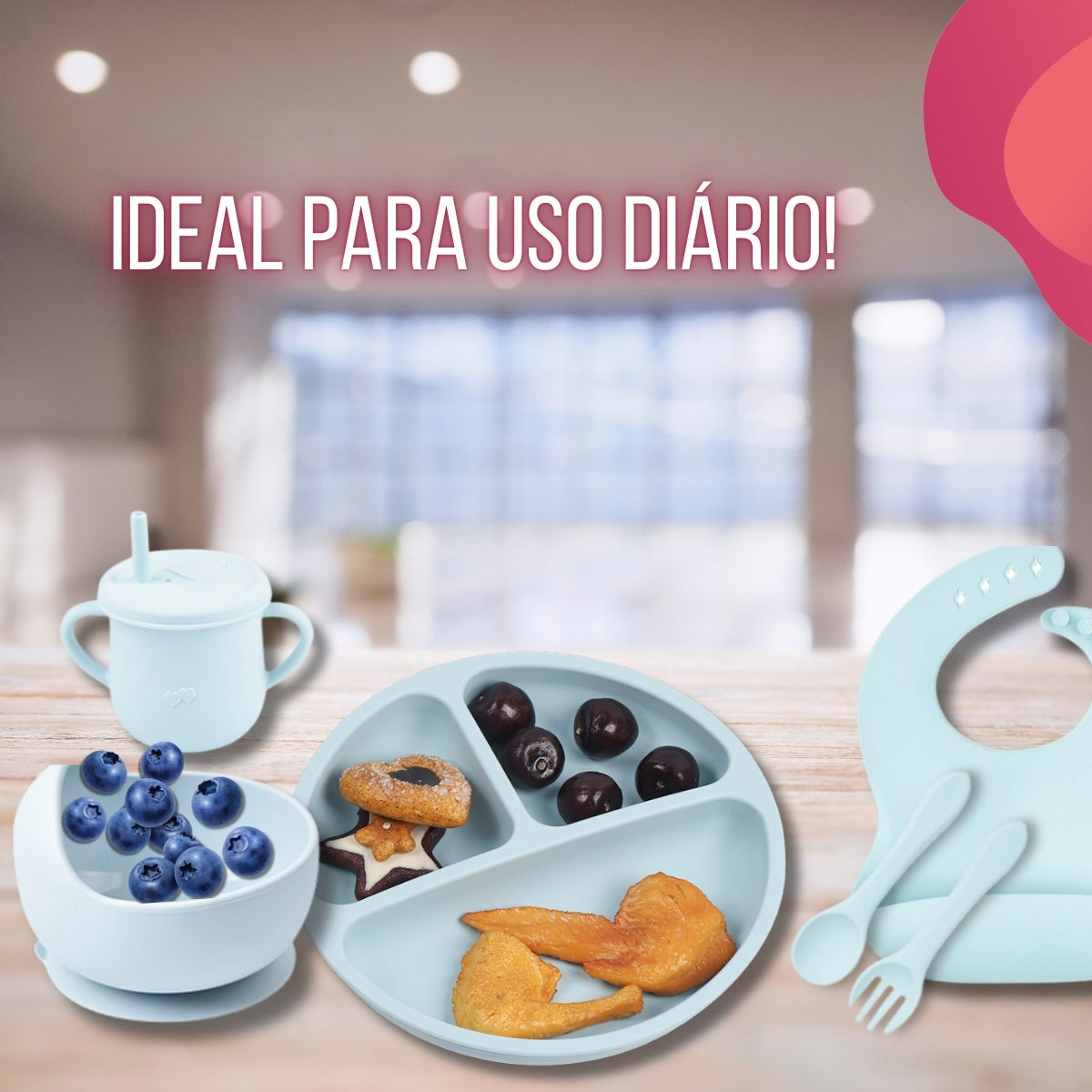 Conjunto Introdução Alimentar Sorriso Verde Claro