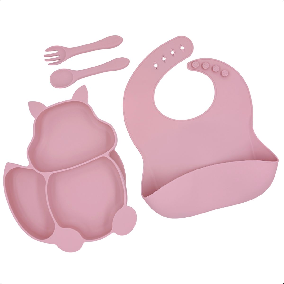 Conjunto kit Alimentação infantil Silicone Ventosa 4 Peças