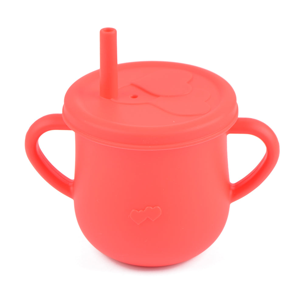 Copo Infantil Silicone Alimentar Vermelho