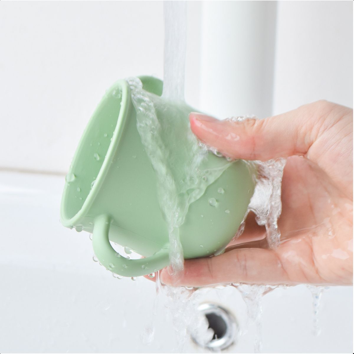 Copo Infantil Silicone Alimentar Verde Claro