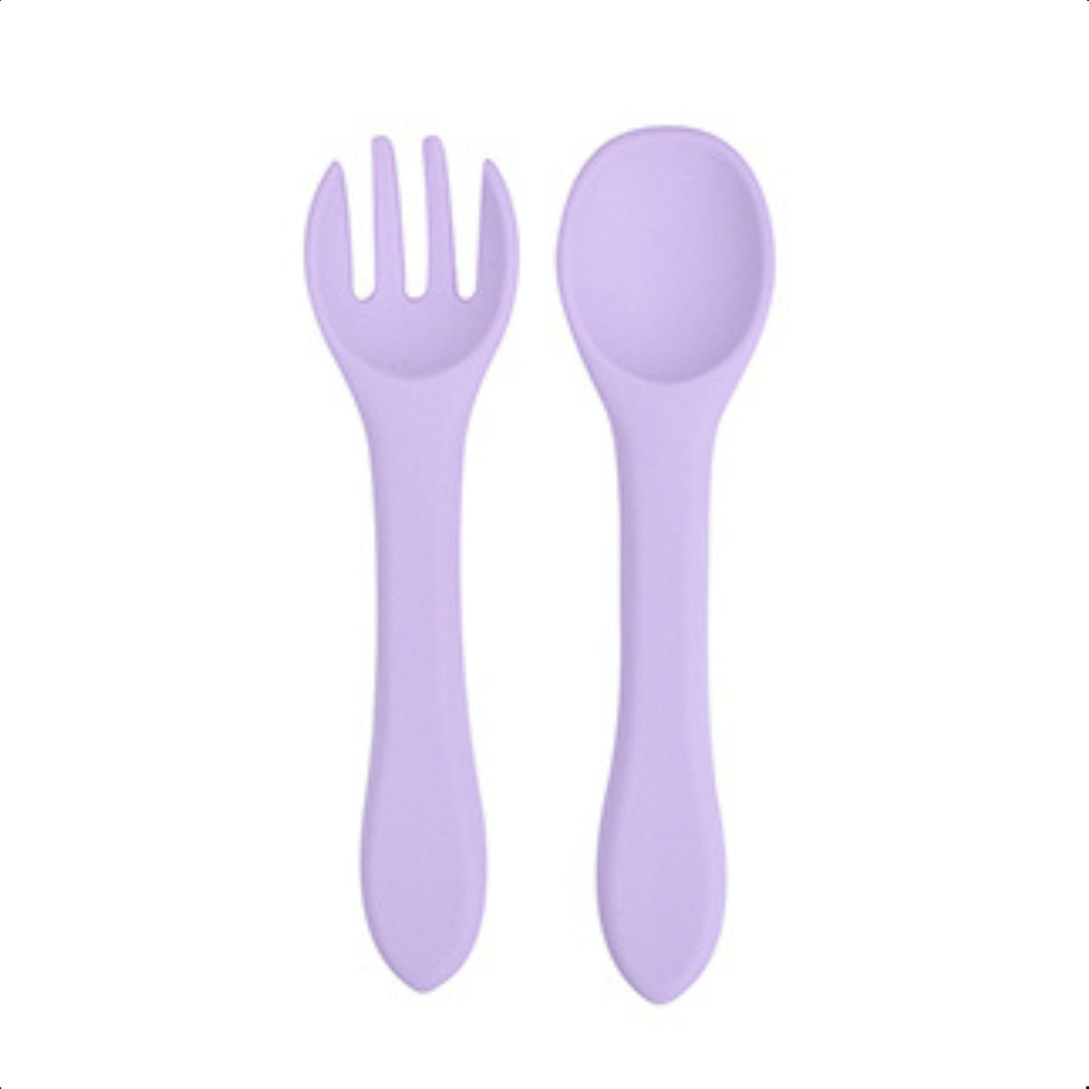 Talheres Infantil Silicone Alimentar Lilás