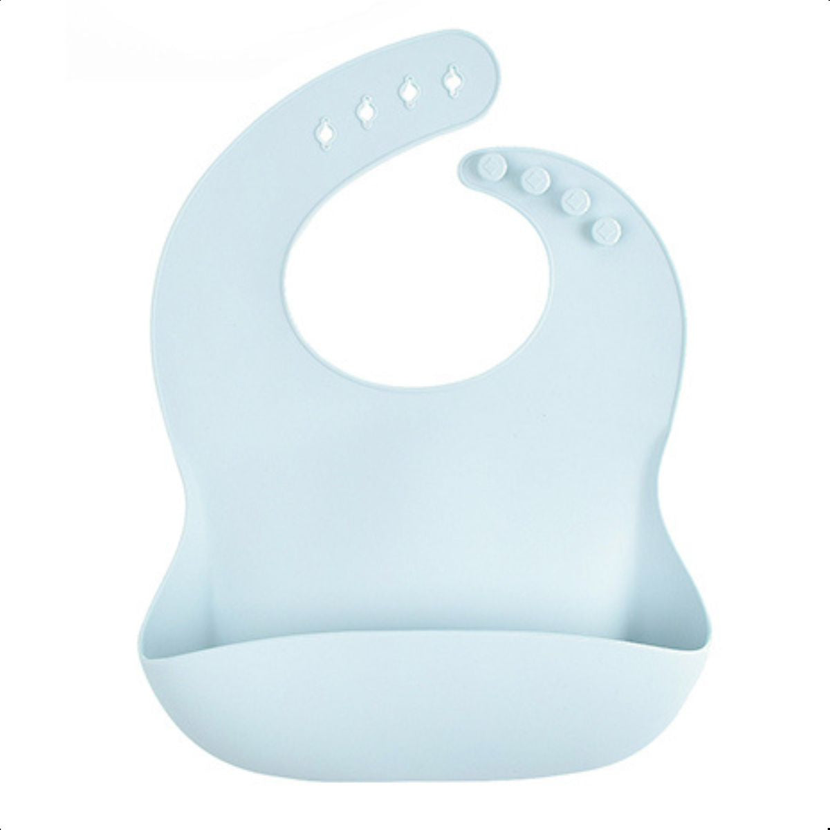 Babador Infantil Silicone Alimentar Azul Claro