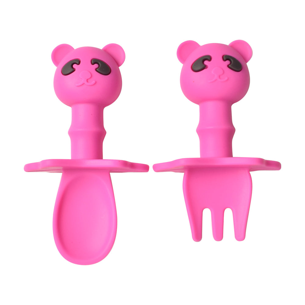 Conjunto Talheres Colher Garfo Infantil Silicone Macio Flexi