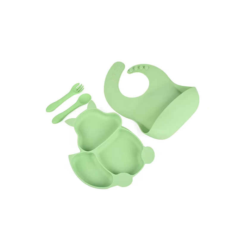 Conjunto kit Alimentação infantil Silicone Ventosa 4 Peças