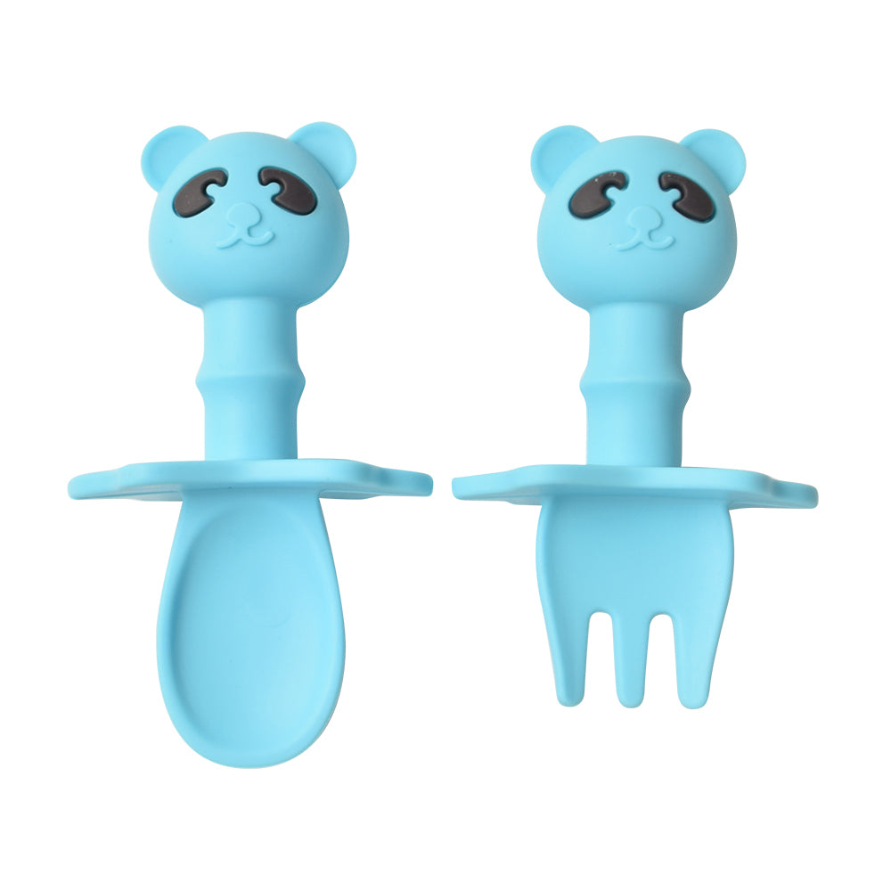 Conjunto Talheres Colher Garfo Infantil Silicone Macio Flexi
