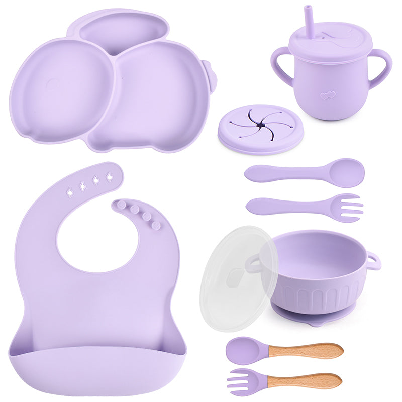 Kit Prato Infantil De Silicone C/ Copo Talher Babador Tigela COELHO