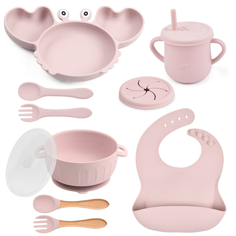 Conjunto kit Alimentação infantil Silicone Ventosa 11 peças