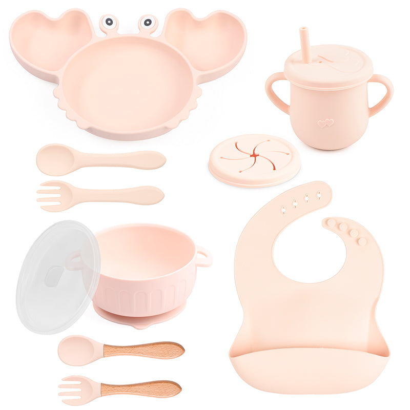 Conjunto kit Alimentação infantil Silicone Ventosa 11 peças