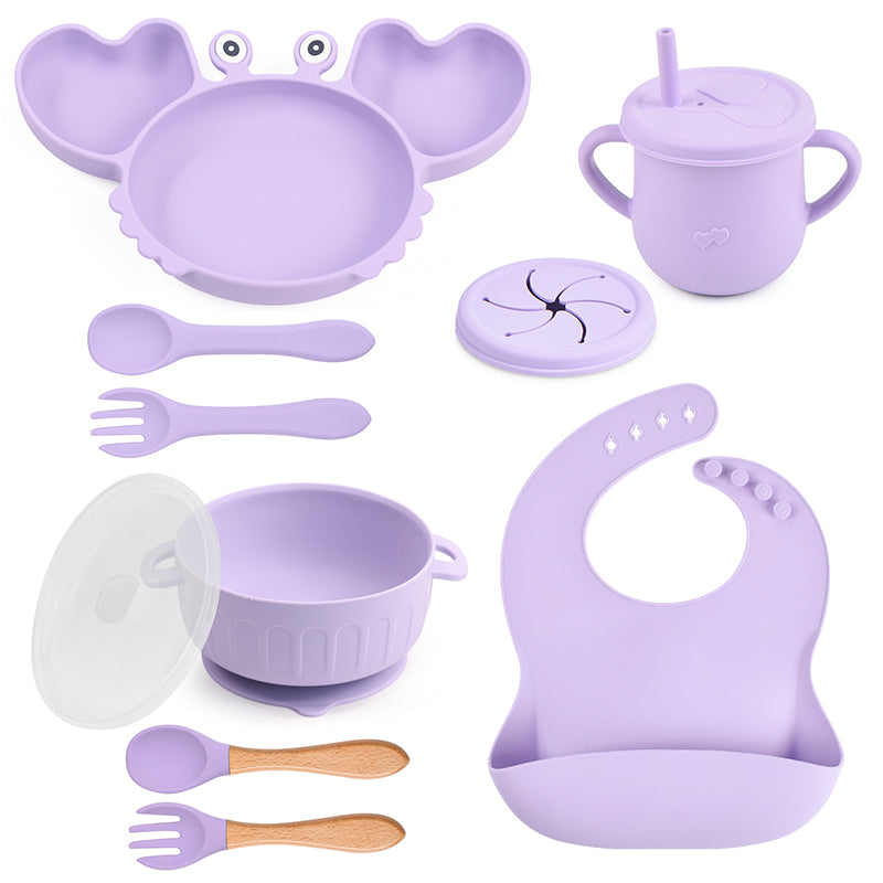 Conjunto kit Alimentação infantil Silicone Ventosa 11 peças