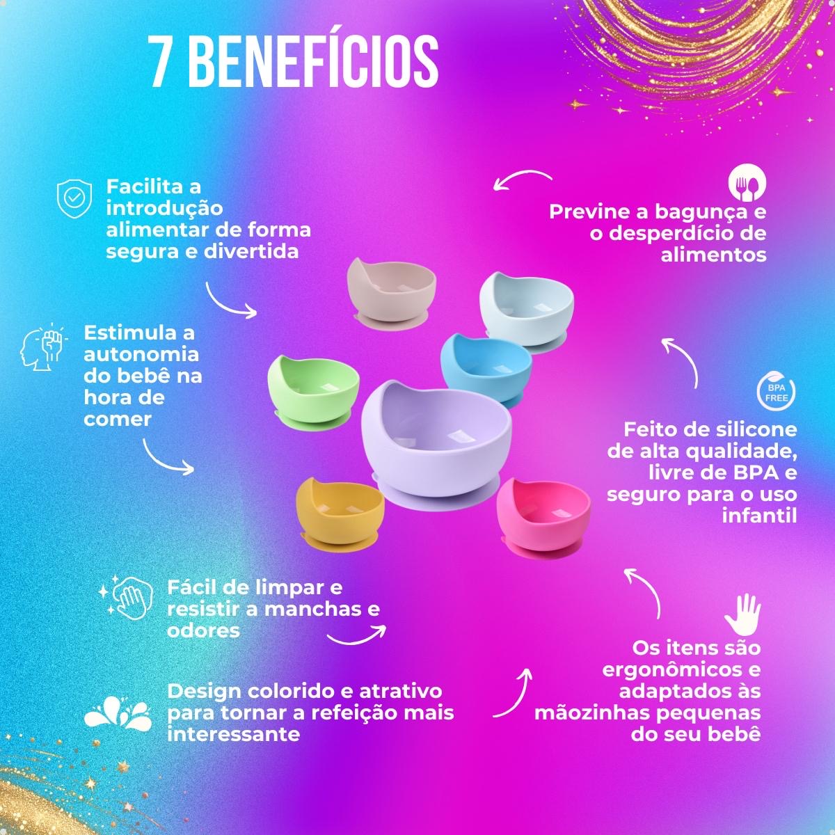 Bowl Silicone Alimentar Com Ventosa Azul Piscina