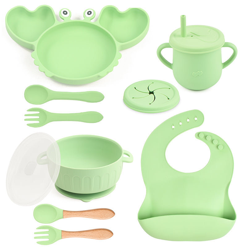 Conjunto kit Alimentação infantil Silicone Ventosa 11 peças