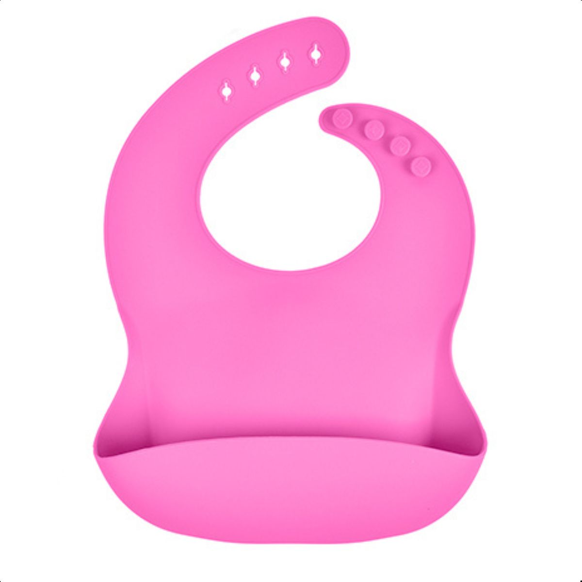 Babador Infantil Silicone Alimentar Rosa Pink