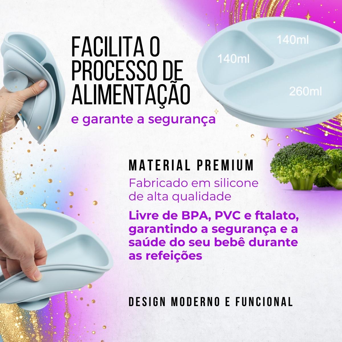 Prato Silicone Com Ventosa Rosa Pink