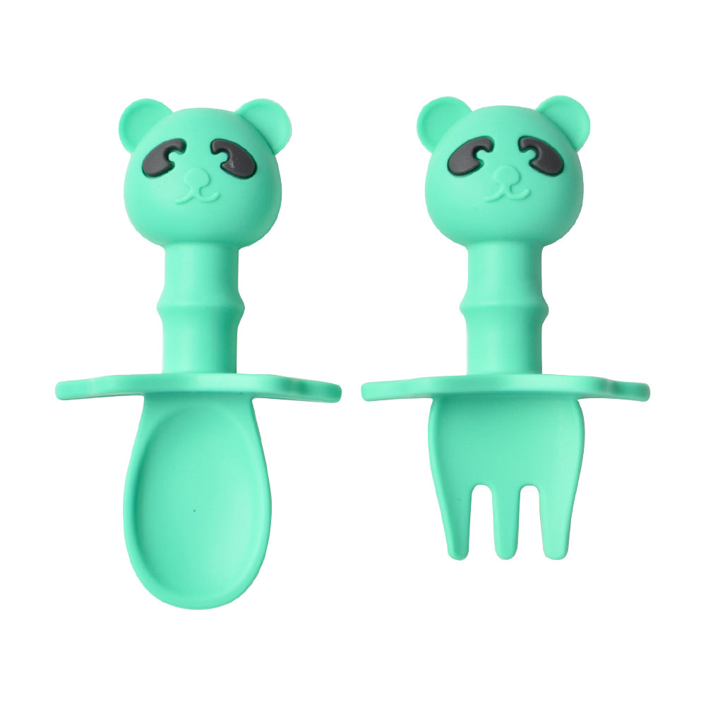 Conjunto Talheres Colher Garfo Infantil Silicone Macio Flexi