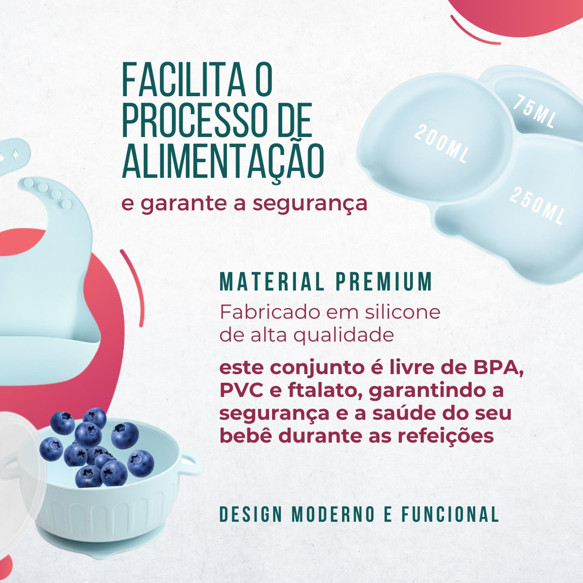 Conjunto Introdução Alimentar Silicone Coelho Gelo
