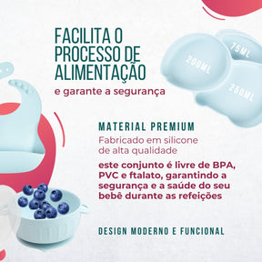 Conjunto Introdução Alimentar Silicone Coelho Gelo
