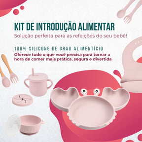 Conjunto Introdução Alimentar Silicone Caranguejo Azul Claro
