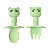 Conjunto Talheres Colher Garfo Infantil Silicone Macio Flexi