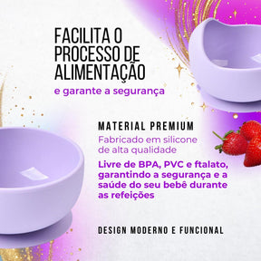 Bowl Silicone Alimentar Com Ventosa Lilás