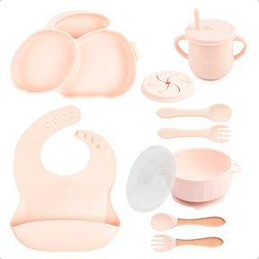 Conjunto Introdução Alimentar Silicone Coelho Rosa Nude
