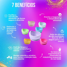 Bowl Silicone Alimentar Com Ventosa Rosa Pink