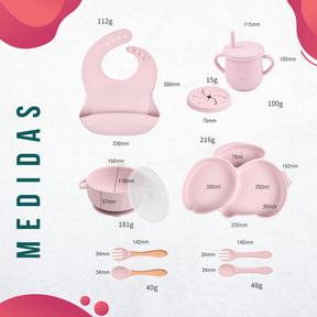 Conjunto Introdução Alimentar Silicone Coelho Rosê